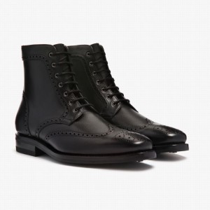 Stivali Stringati Thursday Boots Wingtip Uomo Nere | MIM1039ZG