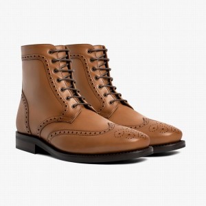 Stivali Stringati Thursday Boots Wingtip Uomo Marroni | YOE4743MP