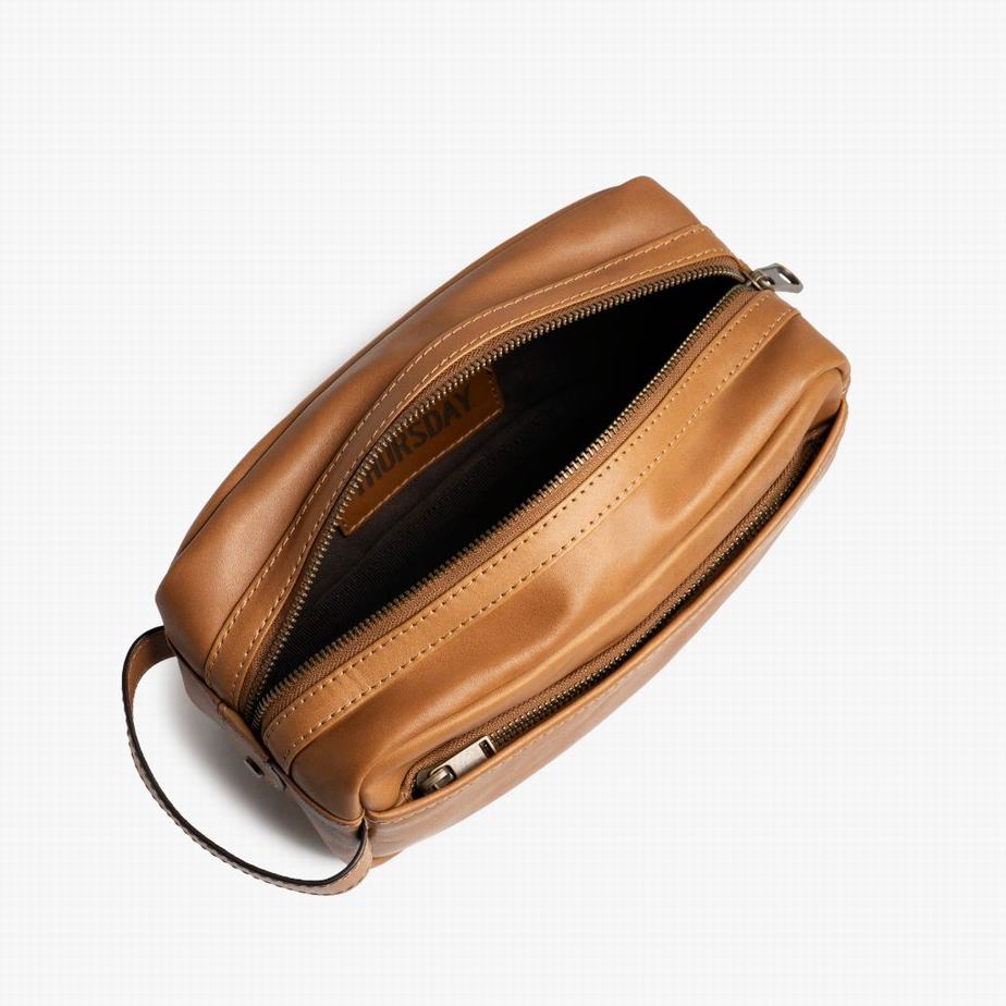 Borse Da Toilette Thursday Boots Dopp Kit Uomo Toffee | TUA6290BQ