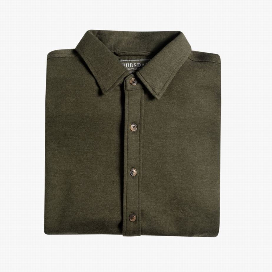 Camicie Thursday Boots Everyday Button-Down Uomo Verde Oliva | BSQ689DL