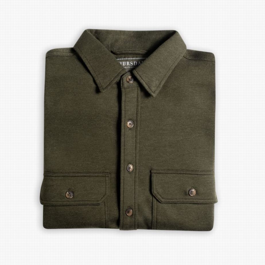 Camicie Thursday Boots Everyday Button-Down Uomo Verde Oliva | VEN6595QW