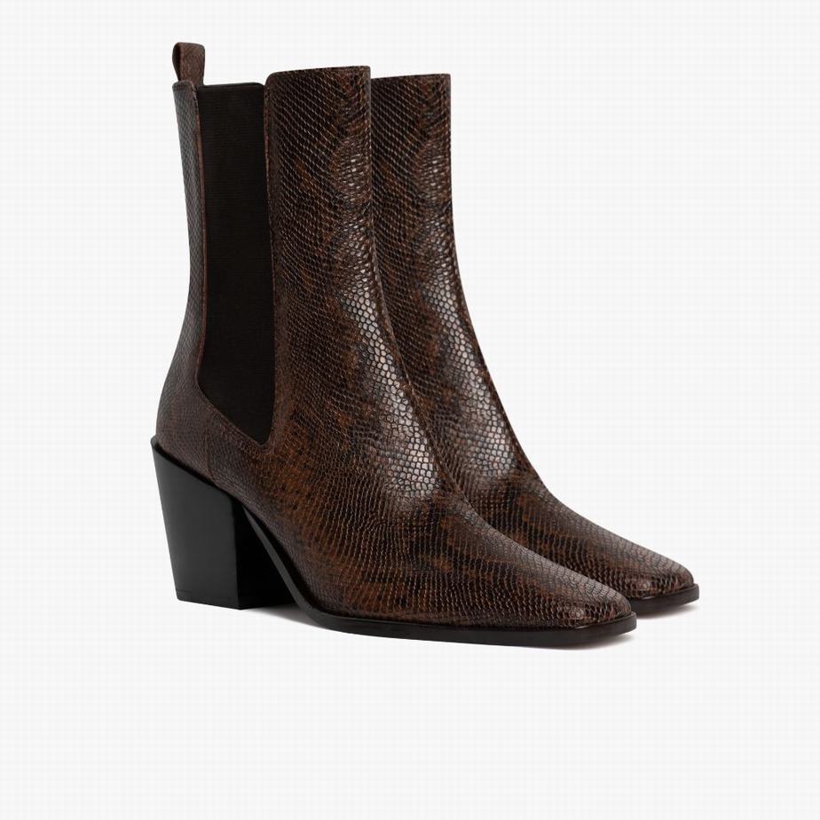 Stivaletti Chelsea Thursday Boots Soho Donna Cioccolato Serpent | UQO7122AE