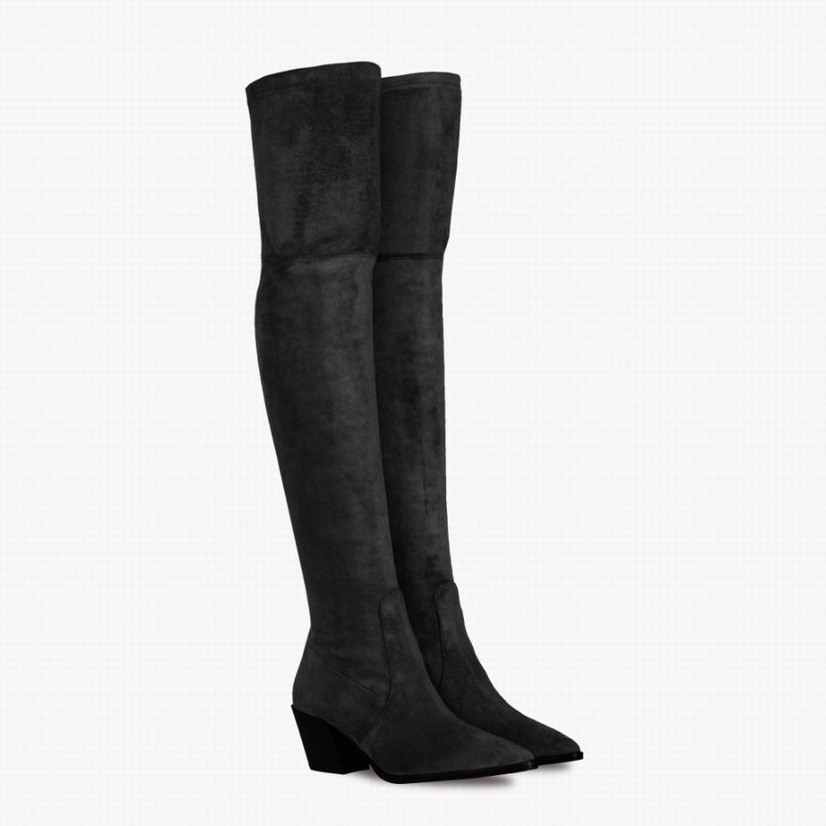 Stivali Sopra Ginocchio Thursday Boots Tempest Donna Nere | BNM1626OC