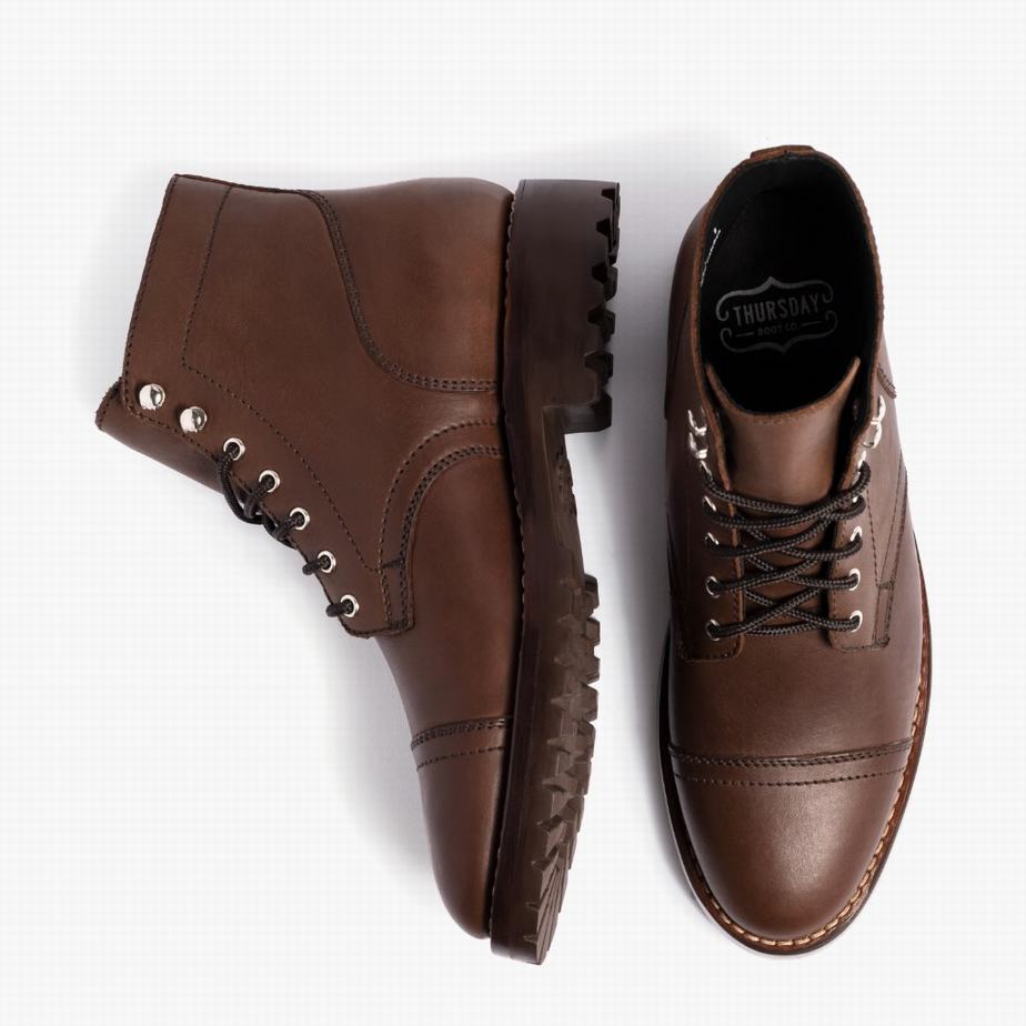 Stivali Stringati Thursday Boots Captain StormKing® Uomo Cioccolato | AJI2668NJ