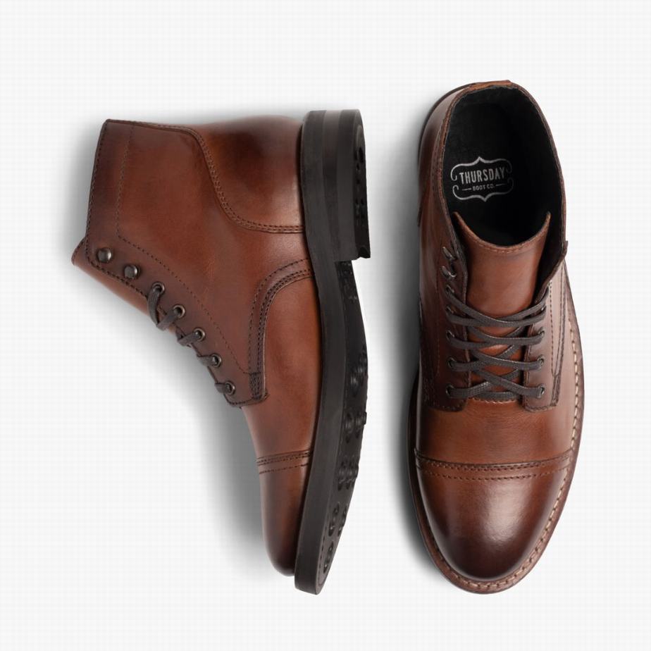 Stivali Stringati Thursday Boots Captain Uomo Brandy | VZG6562PU