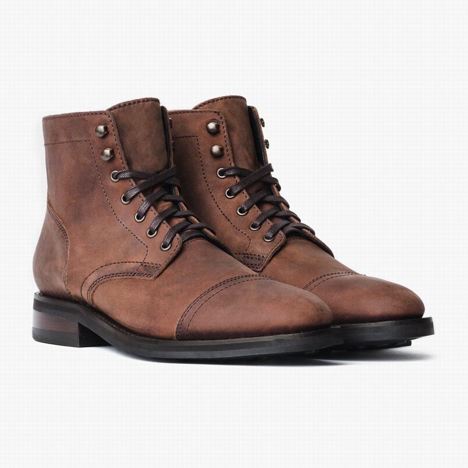 Stivali Stringati Thursday Boots Captain Uomo Cioccolato | LRY217WQ