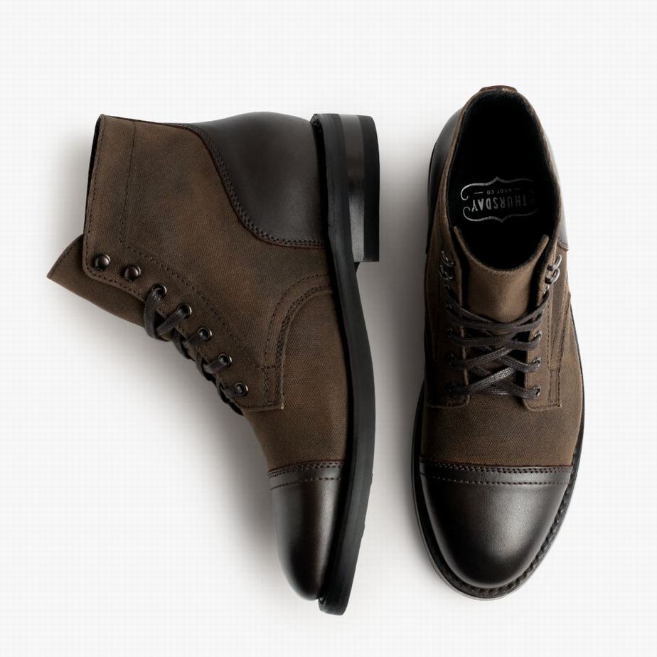 Stivali Stringati Thursday Boots Captain Uomo Caffè | SNQ9195BU