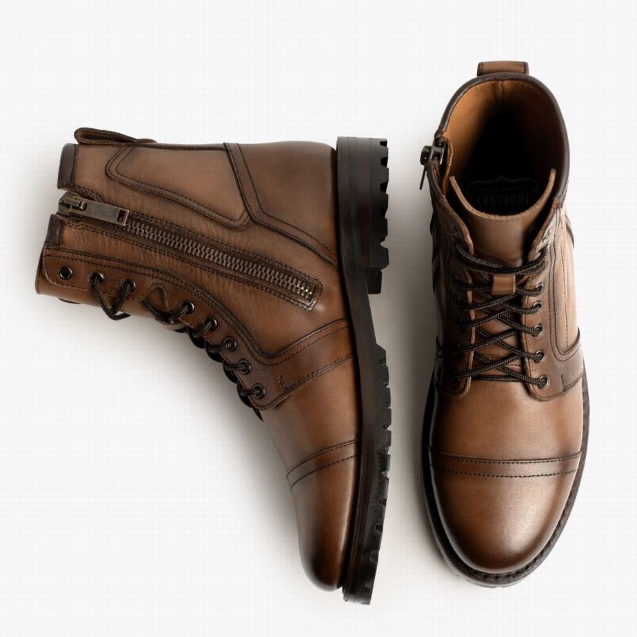 Stivali Stringati Thursday Boots Casa Moto Uomo Marroni | TZW1544LB