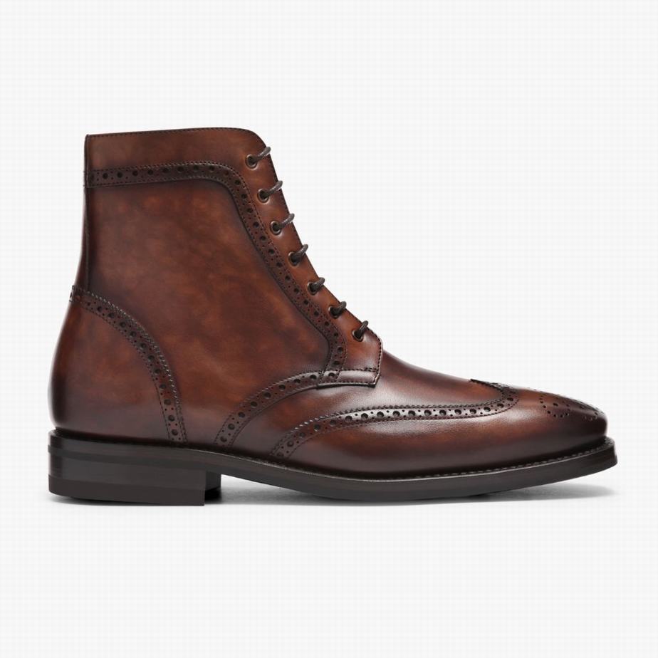 Stivali Stringati Thursday Boots Wingtip Uomo Cioccolato | XPG3750SH